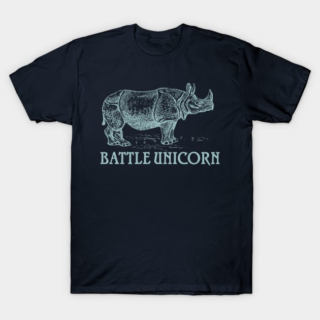 Battle Unicorn - Rhinoceros - Rhino T-Shirt by MonkeyKing